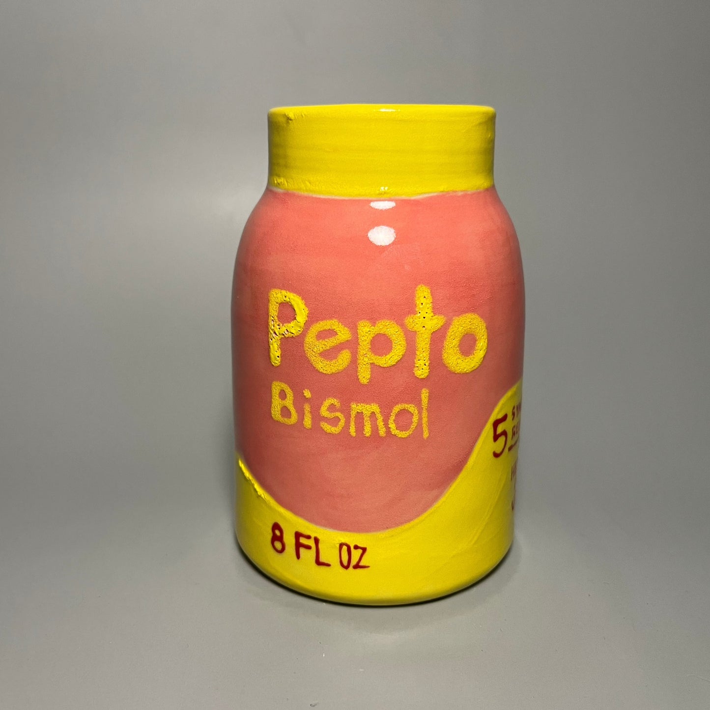 Large Pepto Bismol Vase