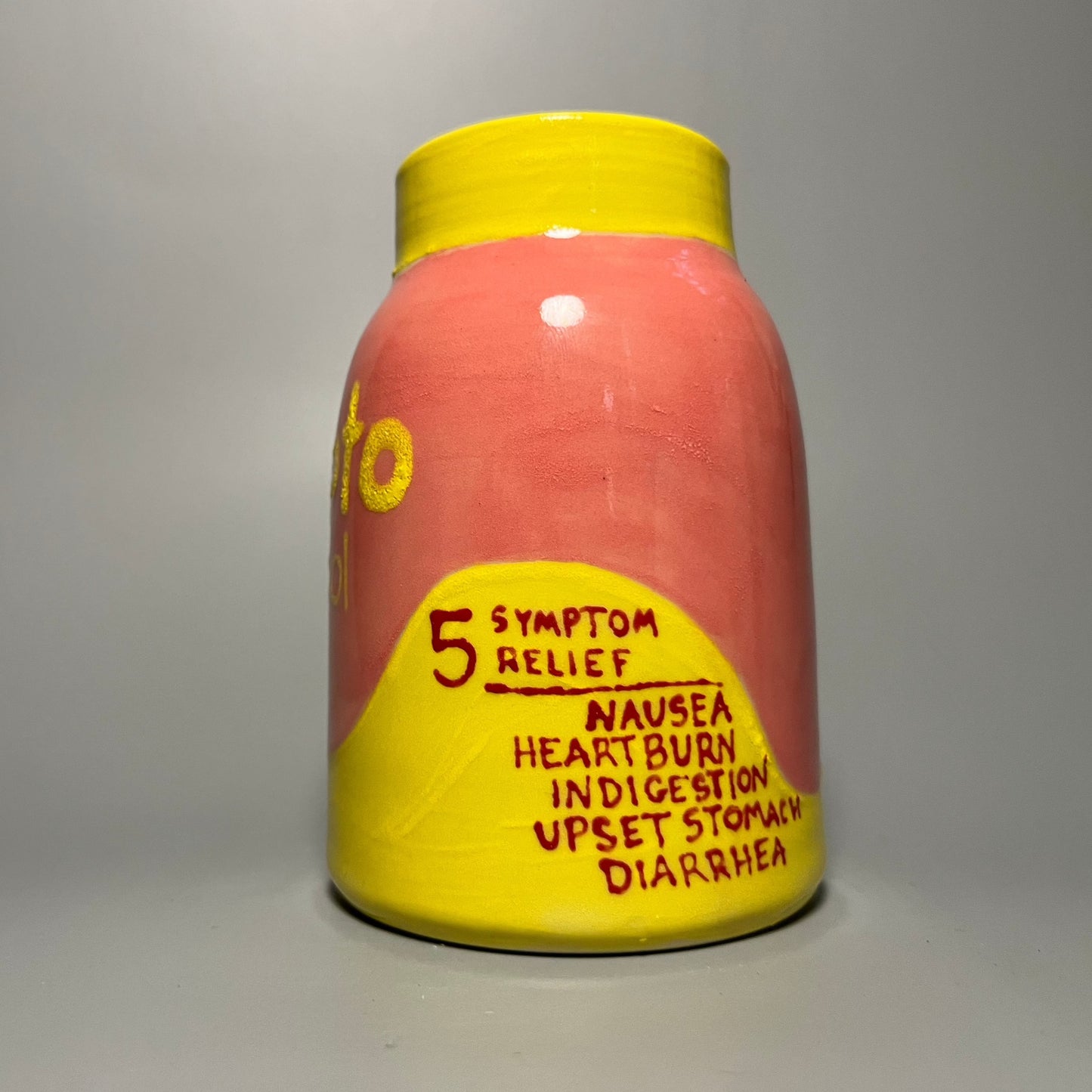 Large Pepto Bismol Vase