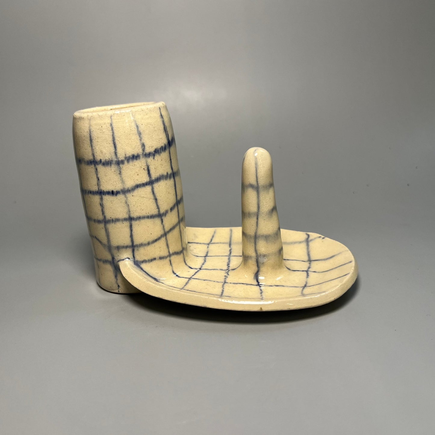 Blue Striped Vase and Ring Holder